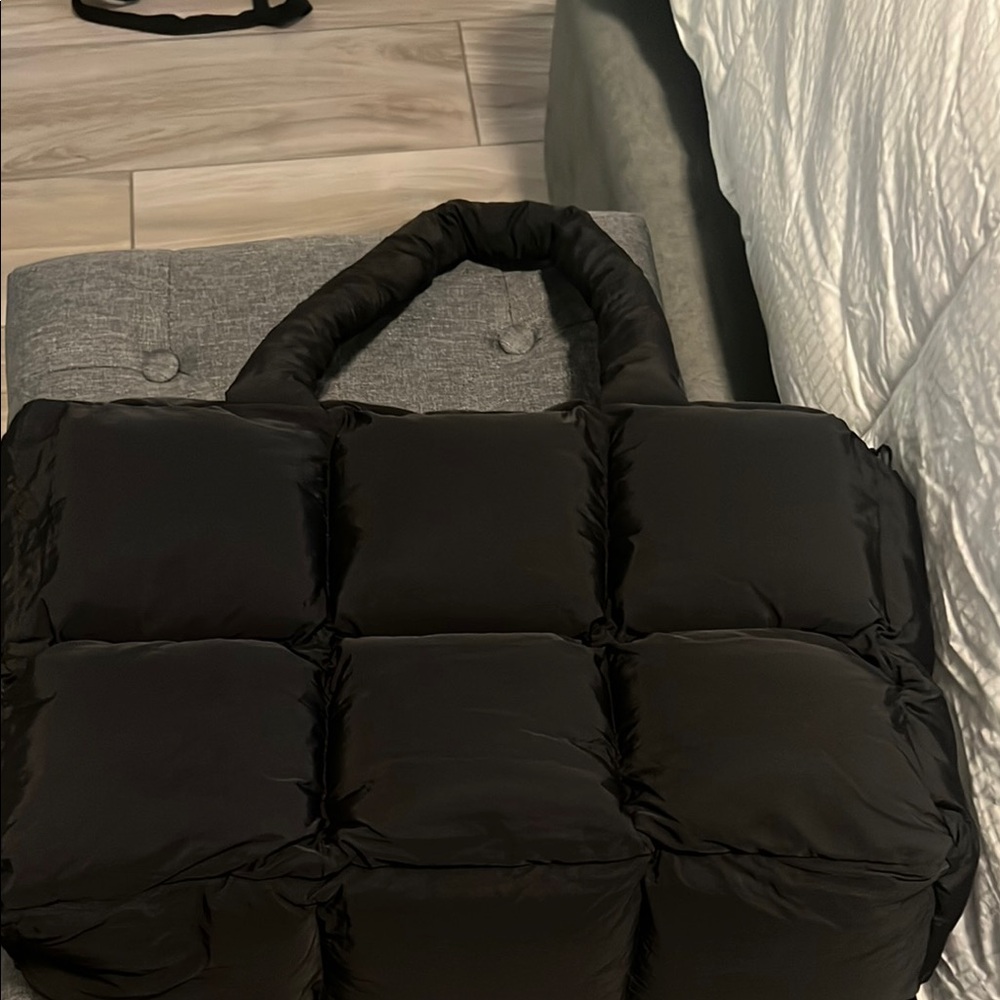 Black Quilted Tote Bag
